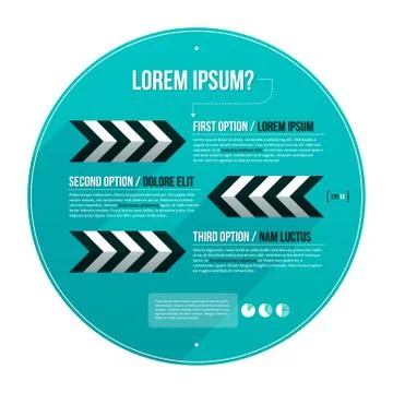 Modern hipster layout with three options in circle. EPS10. Stock Illustration