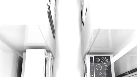 Modern home appliance. 3D rendering. White background Video stock 129054614
