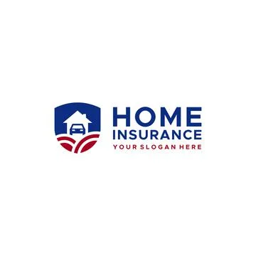 Modern HOME INSURANCE car building logo design Ilustración de archivo