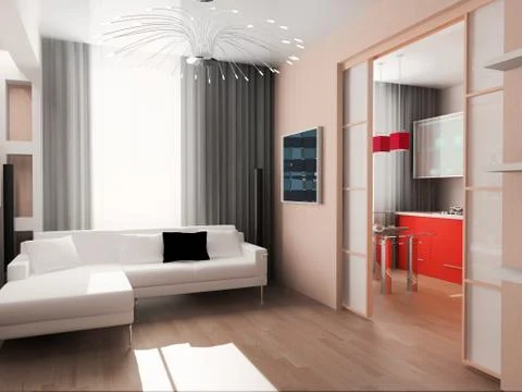Modern home interior Stock Illustration