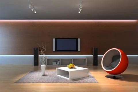 Modern home interior Stock Illustration