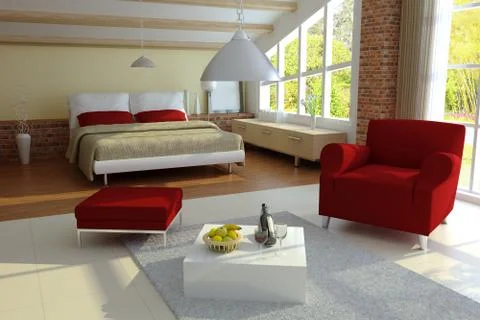 Modern home interior Stock Illustration