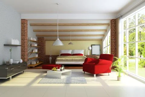 Modern home interior Stock Illustration