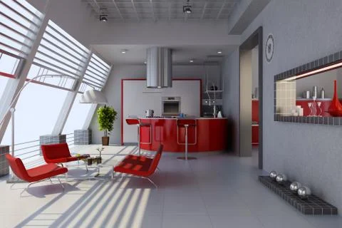 Modern home interior Illustrazione stock