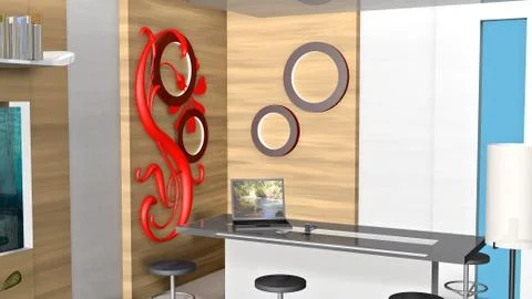 Modern home interior Stock Illustration