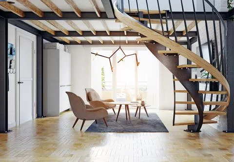 Modern home interior. Illustrazione stock