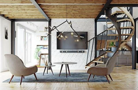 Modern home interior. Stock Illustration