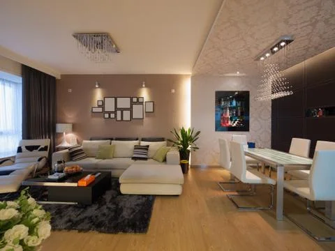 Modern home interior Stock Photos