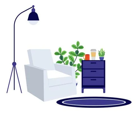 Modern home interior seating space Stock Illustration