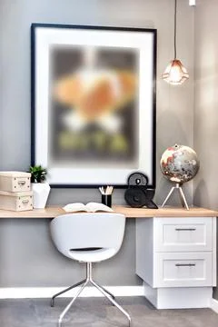 Modern home office design Stock Photos