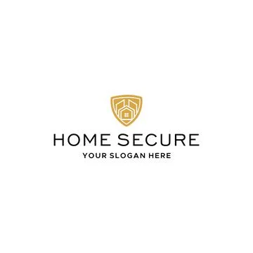 Modern HOME SECURE building shield Logo design Stock Illustration