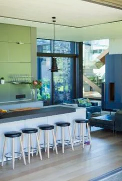 Modern home showcase interior kitchen Stock Photos
