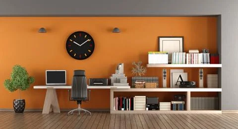 Modern home workplace Stock Illustration