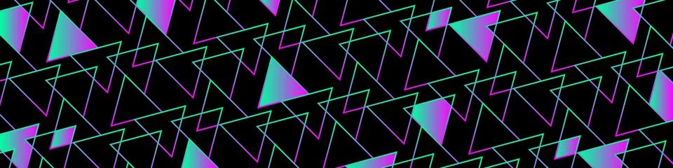 Modern horizontal banner or background with pattern of triangles. Modern abstrac Stock Illustration