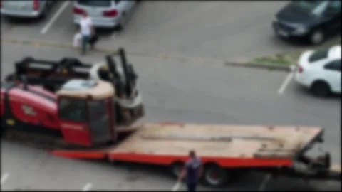 Modern horizontal drilling machine for laying water pipes and electric cables Stock Footage 317807915