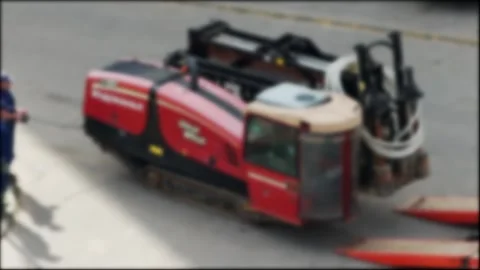 Modern horizontal drilling machine for laying water pipes and electric cables Stock-Footage 318289909