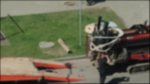 A modern horizontal drilling machine for laying water pipes and electric cables Stock Footage 318907482