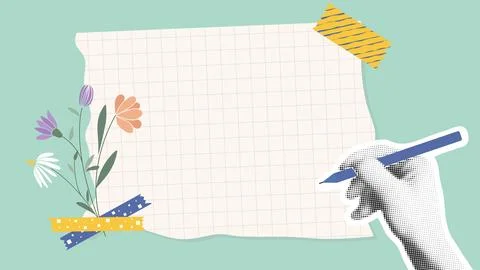 Modern horizontal template to fill in collage style Stock Illustration
