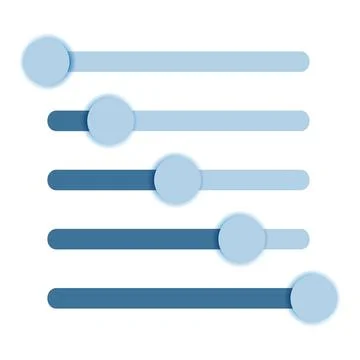 Modern  horizontal UI sliders with progress bars Illustrazione stock