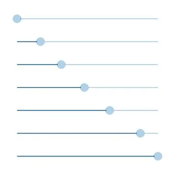 Modern  horizontal UI sliders with progress bars Stock Illustration