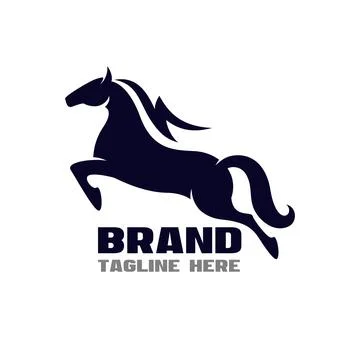 Modern horse flash logo Stock Illustration