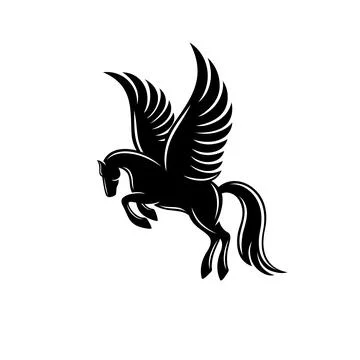 Modern horse pegasus logo. Vector illustration. Stock Illustration