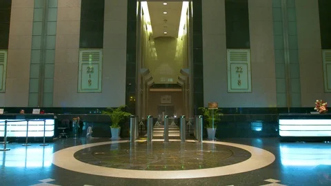 Modern Hotel Lobby Stock Footage 89574675