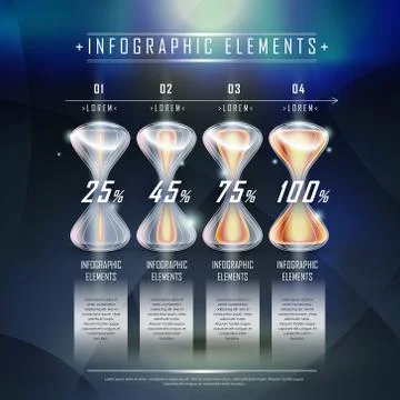 Modern hourglass infographic elements template Stock Illustration