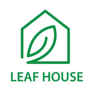 Modern house and leaf logo Stock Illustration