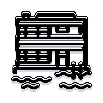Modern house building architecture design vector illustration Ilustração Stock