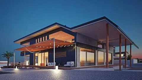 Modern house building Ilustración de archivo