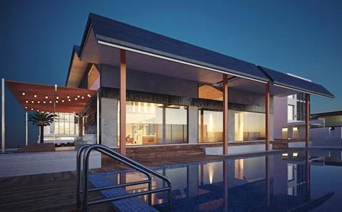 Modern house building Stock Illustration