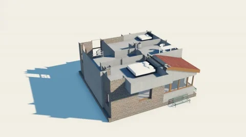 Modern house creating onwhite background Stock Footage 57321809