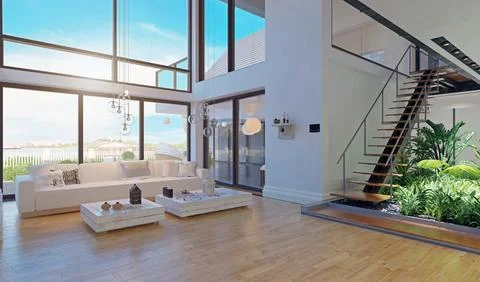 Modern house interior design. Stock Illustration