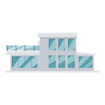 Modern house with large windows and a minimalist design is being presented Ilustración de archivo