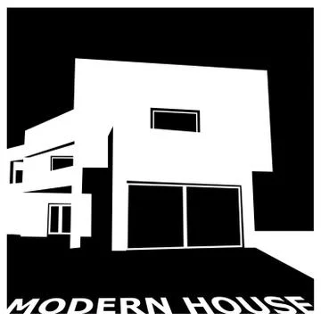 Modern house minimal Stock Illustration
