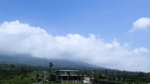 Modern House with Mountain View. Stock Footage 289434632