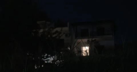 Modern House at Night Stock-Footage 61853594