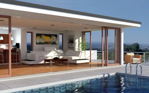 Modern house Stock Photos