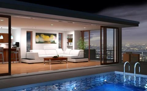 Modern house Stock Photos