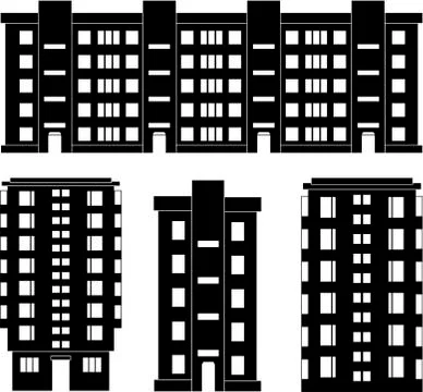 Modern House Silhouettes Set Stock Illustration