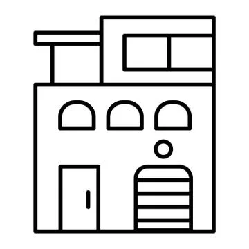 Modern house thin line icon. Real estate vector illustration isolated on white Stock Illustration