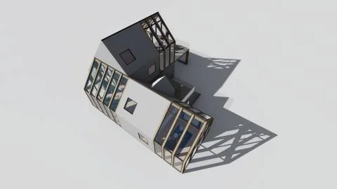 Modern House on white background Stock Illustration