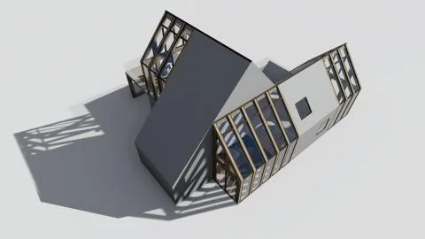 Modern House on white background Illustrazione stock
