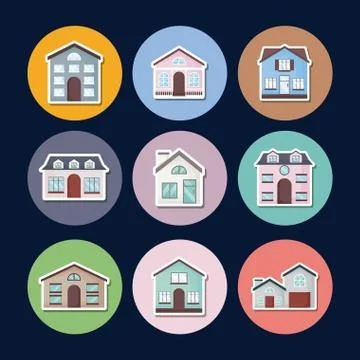 Modern houses design Ilustração Stock