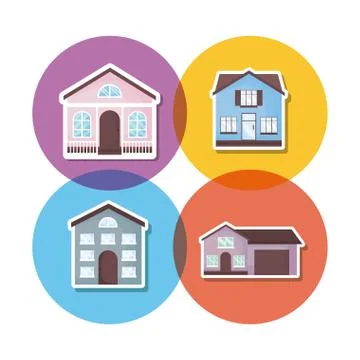 Modern houses design Ilustração Stock