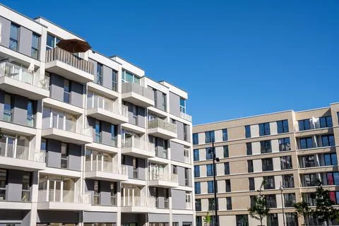 Modern housing development area Stock Photos