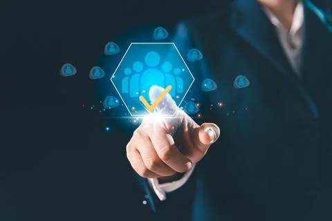 Modern HR technology is simplifying human resources management as online sy.. Foto stock