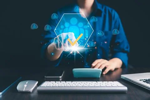 Modern HR technology is simplifying human resources management as online sy.. Stock Photos