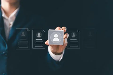 Modern HR technology is simplifying human resources management, enabling ma.. Foto stock